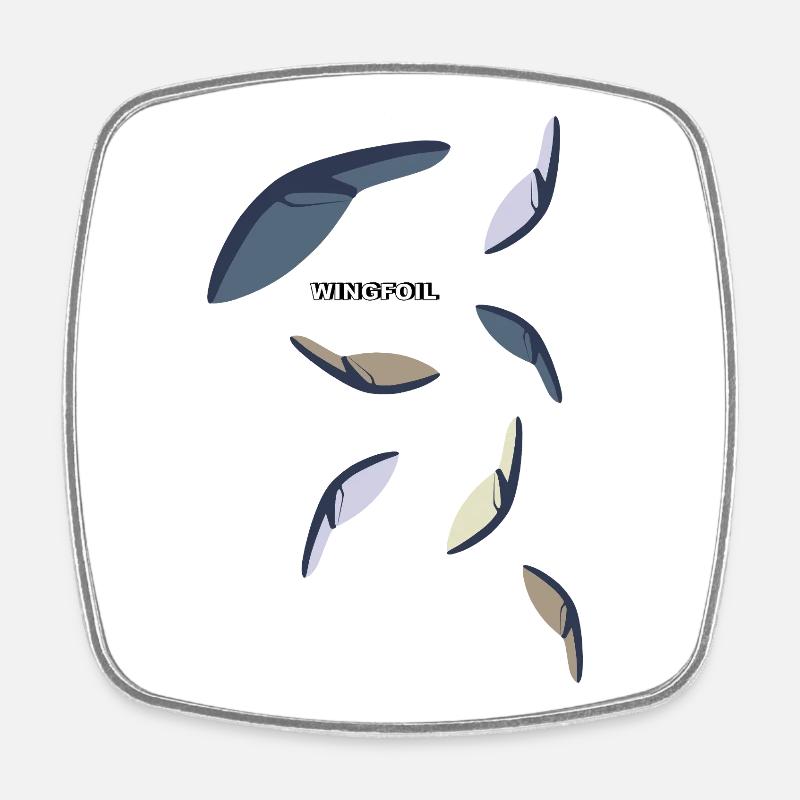 colorful wings - Square fridge magnet - white