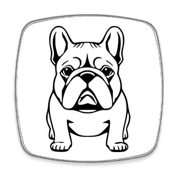 T-shirt cadeau Bulldogs personnalisé - Magnet carré - blanc - Devant