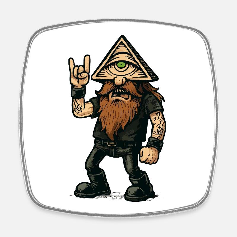 The Metal Cyclops - Square fridge magnet - white
