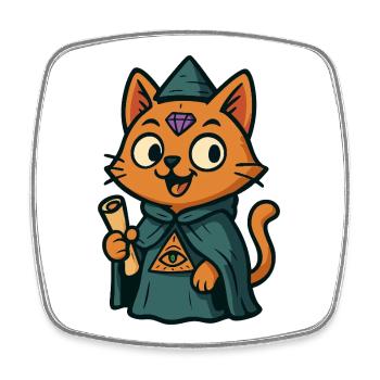 Purrscribe le chat prophète - Magnet carré - blanc - Devant