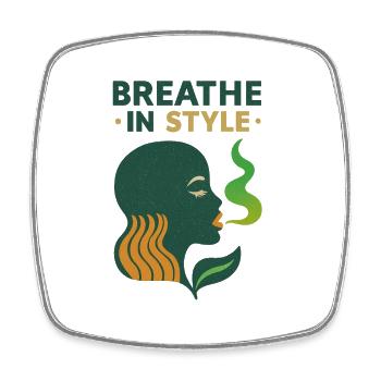 French Inhale – Respire en  Style (profil coloré) - Magnet carré - blanc - Devant