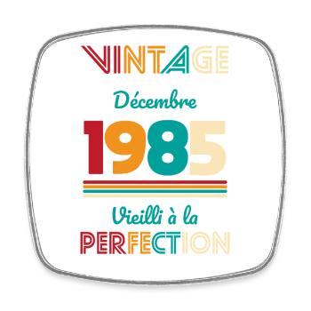 Anniversaire 40 ans - Vintage - Décembre 1985 - Magnet carré - blanc - Devant