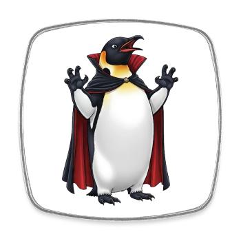 Drôle Halloween Pingouin Vampire Dessin animé effrayant - Magnet carré - blanc - Devant