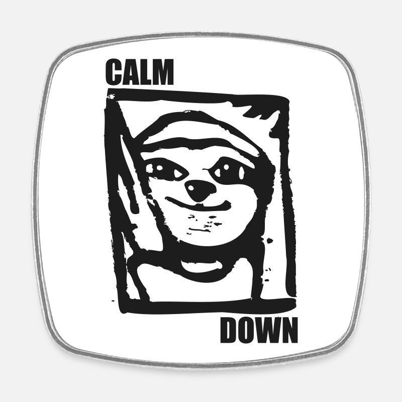 CalmDown - Viereckiger Kühlschrankmagnet - Weiß
