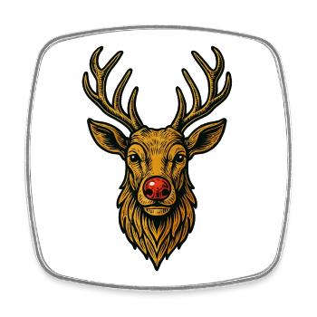 Vintage Weihnachten Rentier - Viereckiger Kühlschrankmagnet - Weiß - Vorne