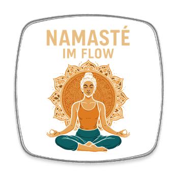 Namasté in Flow – Yoga & Mindfulness Design - Square fridge magnet - white - Front