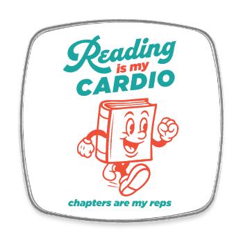 Reading is my Cardio - Square fridge magnet - white - Front