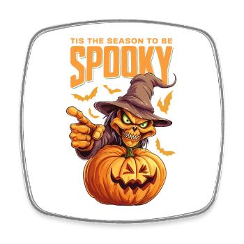 Halloween Pumpkin Tis The Season To Be Spooky - Square fridge magnet - white - Front