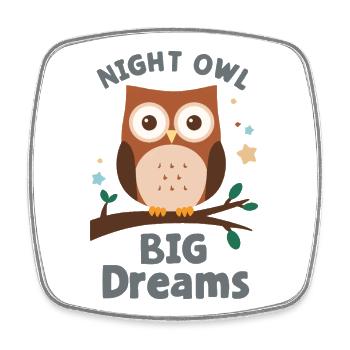 Night Owl - Chemise Funny Owl - Magnet carré - blanc - Devant