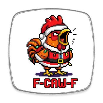 F-CAW-F Crow Christmas Sarcastic Gift - Square fridge magnet - white - Front