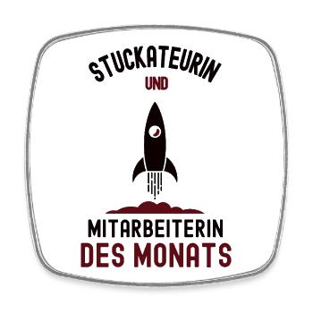 Mitarbeiterin des Monats Stuckateurin Stuckateur - Viereckiger Kühlschrankmagnet - Weiß - Vorne