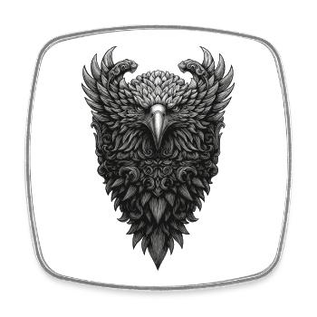 Ebon Raven Crest - Square fridge magnet - white - Front