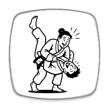 Judoka Throw - Square fridge magnet - white - Front