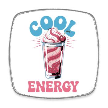  Cool Energy Milkshake Design Mit Kirsche Und - Viereckiger Kühlschrankmagnet - Weiß - Vorne