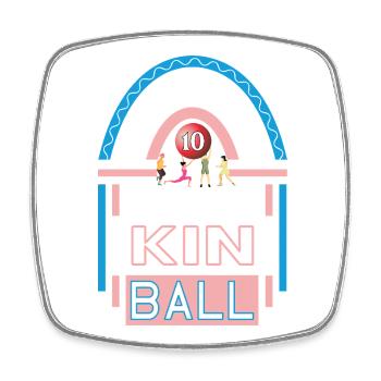 Kinball Jubiläum 10 Jahre Trainerin Spielerin - Viereckiger Kühlschrankmagnet - Weiß - Vorne