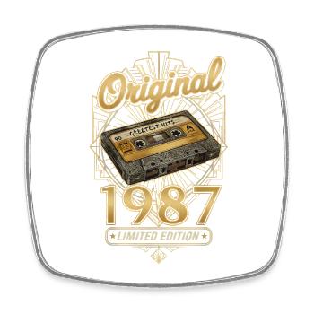 Vintage 1987 Cassette 38th Birthday 38er Retro - Magnet carré - blanc - Devant