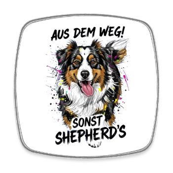 Australian Shepherd Dog Out of the Way Gift - Square fridge magnet - white - Front