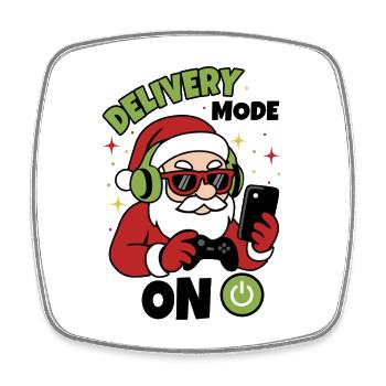 Santa Gamer - Viereckiger Kühlschrankmagnet - Weiß - Vorne
