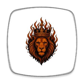 Roi du feu – Pouvoir royal - Magnet carré - blanc - Devant