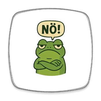Before You Ask No Funny Cute Frog Design - Square fridge magnet - white - Front