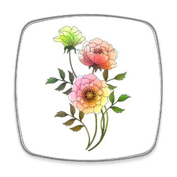 Fleur - Magnet carré - blanc - Devant