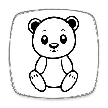 Bär Bärchen T-shirt Geschenk - Viereckiger Kühlschrankmagnet - Weiß - Vorne