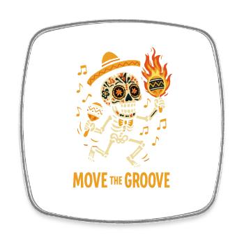 MOVE THE GROOVE: Skeleton Fiesta, Calavera Dance - Viereckiger Kühlschrankmagnet - Weiß - Vorne