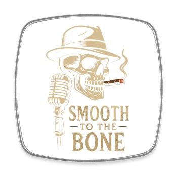 GESCHMEIDIG BIS AUF DIE KNOCHEN: Skull Jazz Blues, Hut & C - Viereckiger Kühlschrankmagnet - Weiß - Vorne