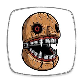 Gruselige mechanische Monster Zähne Halloween  - Viereckiger Kühlschrankmagnet - Weiß - Vorne