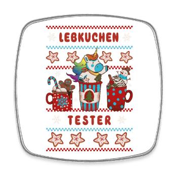 LEBKUCHEN TESTER Einhorn Weihnachten - Viereckiger Kühlschrankmagnet - Weiß - Vorne
