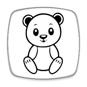 Bear Bear T-shirt Gift - Square fridge magnet - white - Front