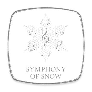 SYMPHONY OF SNOW Snowflake Music Gluckstick - Square fridge magnet - white - Front