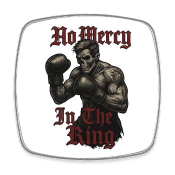 No Mercy In The Ring Skull Boxer - Square fridge magnet - white - Front
