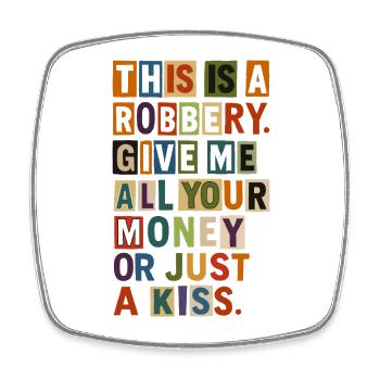 Ransom Note Bold Typography Tee - Square fridge magnet - white - Front