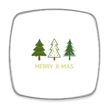 Merry X-Mas Tannenbaum Weinachten - Viereckiger Kühlschrankmagnet - Weiß - Vorne