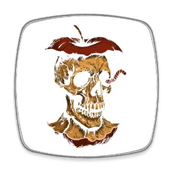 Dark Apple Skull - Square fridge magnet - white - Front