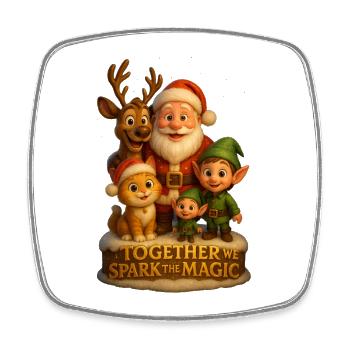 We Spark the Magic – Weihnachts Family Design - Viereckiger Kühlschrankmagnet - Weiß - Vorne