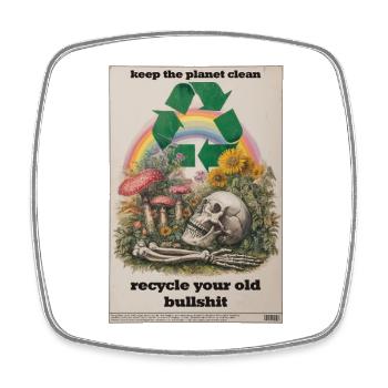 Recycle it! - Square fridge magnet - white - Front