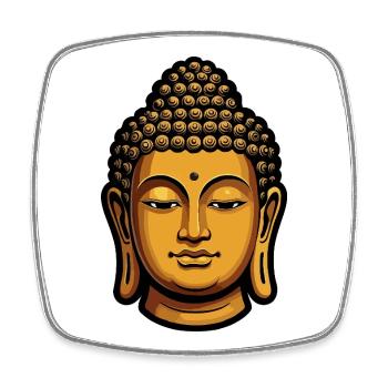 Golden Buddha Meditation Aura - Square fridge magnet - white - Front