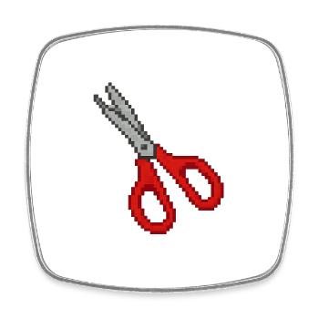 Scissors Retro Red - Square fridge magnet - white - Front