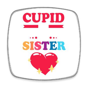 Gender Reveal Valentinstag Schwanger - Viereckiger Kühlschrankmagnet - Weiß - Vorne