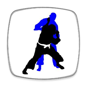 Judo - Viereckiger Kühlschrankmagnet - Weiß - Vorne