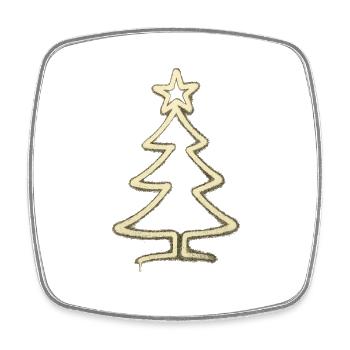 Urban Christmas Tree – One Line Art Weihnachts Des - Viereckiger Kühlschrankmagnet - Weiß - Vorne