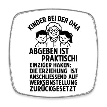 oma kinder erziehung - Viereckiger Kühlschrankmagnet - Weiß - Vorne