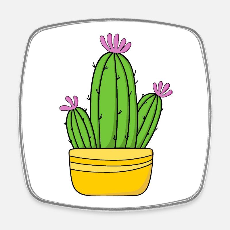 Cactus - Square fridge magnet - white