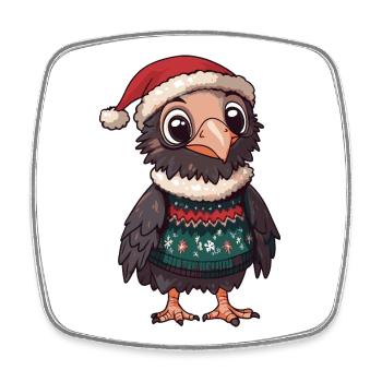 Aigle Oiseau Noël - Magnet carré - blanc - Devant