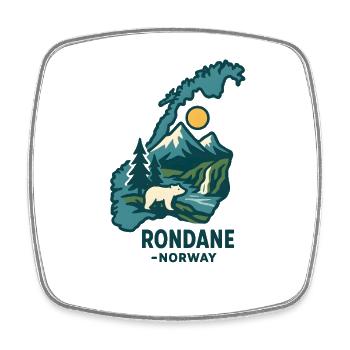 Rondane Fjäll björn och sol - Viereckiger Kühlschrankmagnet - Weiß - Vorne