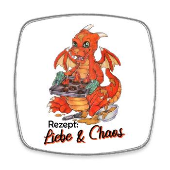 Funny Dragon Cookies Baking Christmas - Square fridge magnet - white - Front