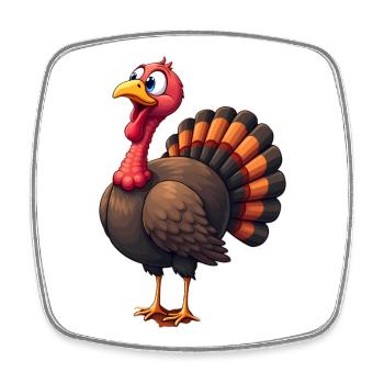 Thanksgiving Drôle Dinde de Thanksgiving - Magnet carré - blanc - Devant
