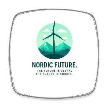 L’avenir nordique : l’énergie éolienne verte - Magnet carré - blanc - Devant